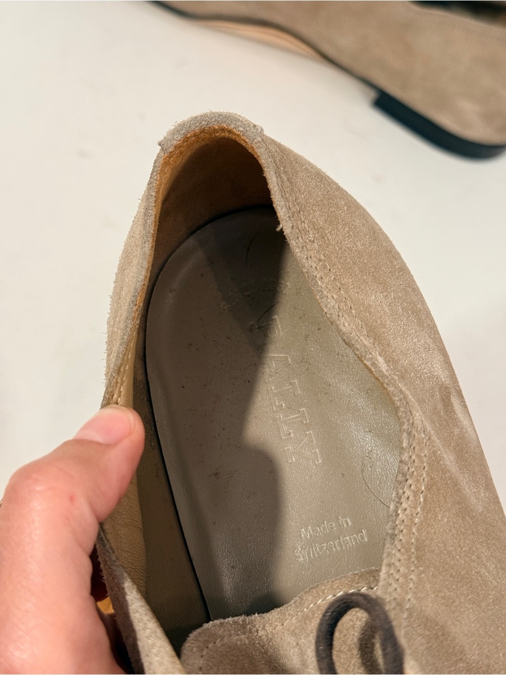 Bally Beige Suede Lace-Up Loafers - Picture 2 of 9
